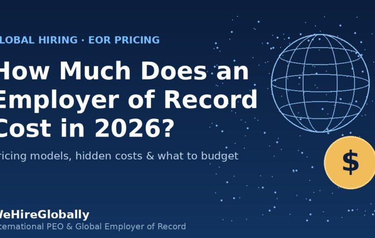 Illustration of a globe and a coin representing the cost of using an Employer of Record (EOR) for global hiring in 2026