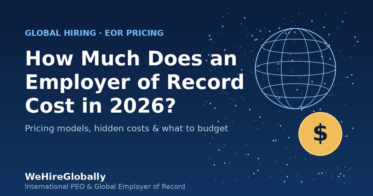 Illustration of a globe and a coin representing the cost of using an Employer of Record (EOR) for global hiring in 2026