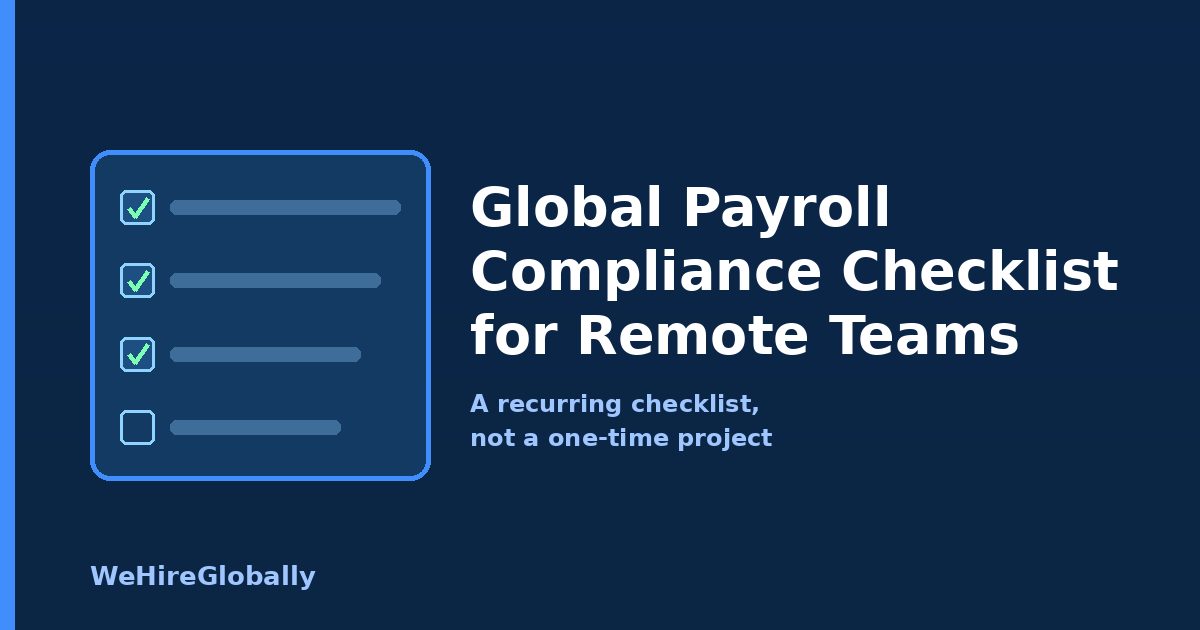 Global payroll compliance checklist for remote teams — checklist icon graphic