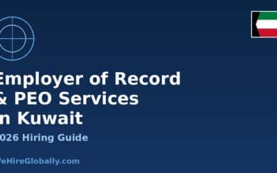 Employer of Record and PEO services in Kuwait — 2026 hiring guide cover image with Kuwait flag badge