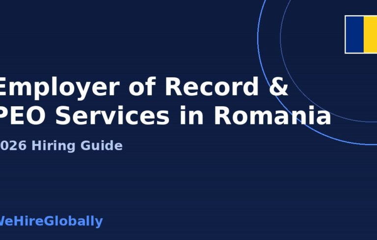 Employer of Record and PEO services in Romania 2026 hiring guide, with Romanian flag badge