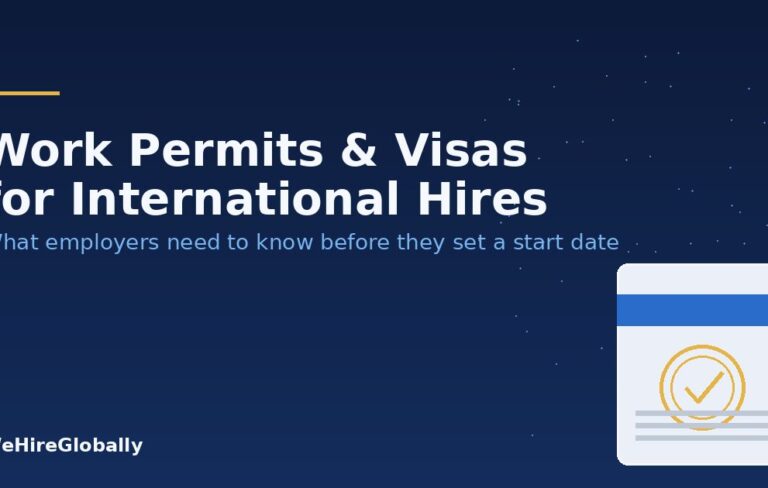 Work permits and visas for international hires &mdash; WeHireGlobally guide cover image