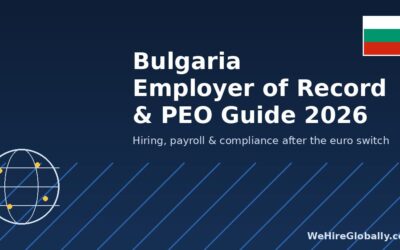 Bulgaria Employer of Record and PEO hiring guide 2026 cover with Bulgarian flag badge