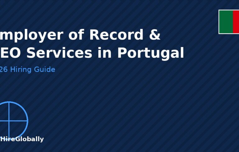 Employer of Record and PEO services in Portugal 2026 hiring guide cover with Portugal flag badge