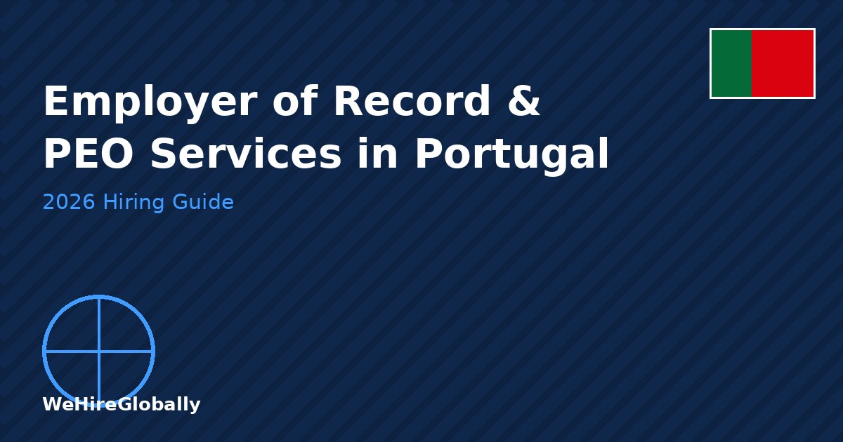 Employer of Record and PEO services in Portugal 2026 hiring guide cover with Portugal flag badge